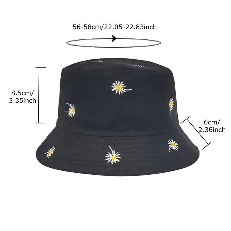 Wholesale New Daisy Embroidered Bucket Hat